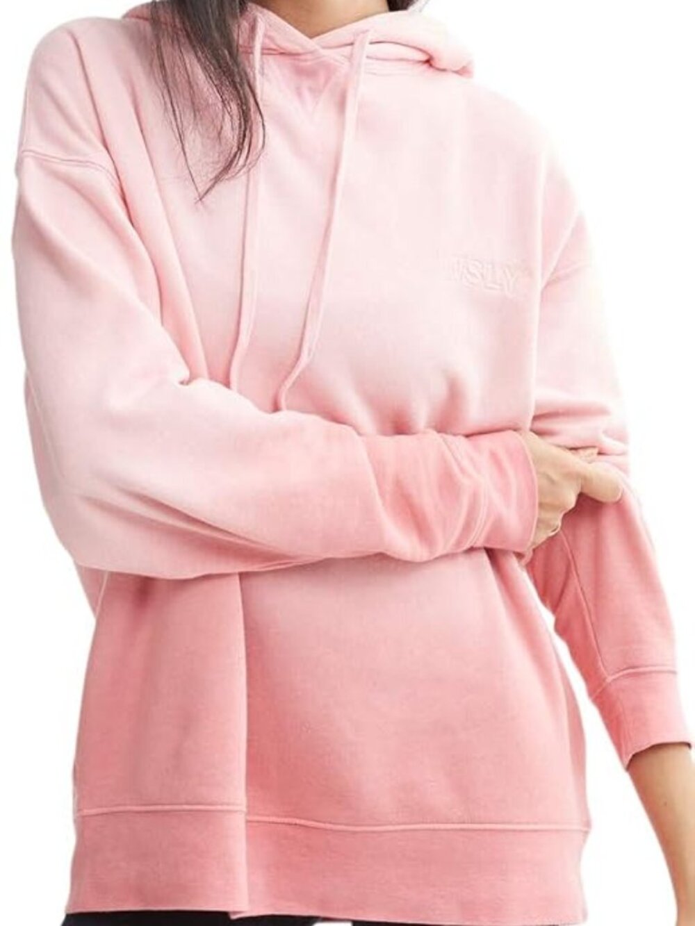 WSLY Pink Embroidered Logo Pullover Hoodie Size M